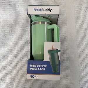 Frost Buddy Universal Iced Coffee Tumbler 40 oz Travel Mug-Hot/Cold Seafoam Glit